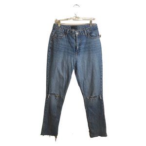 ASOS Design Straight Leg Distressed Jeans